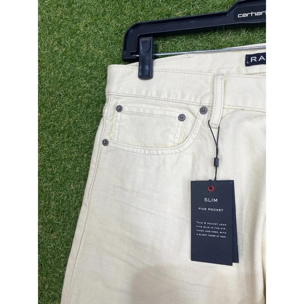 Vintage Polo Ralph Lauren Jeans Mens 36x32 Slim Low Style Ivory Cream White